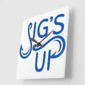 Wandklok. Jigs Up. Vierkante Klok (Hoek)