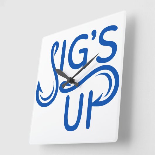 Wandklok. Jigs Up. Vierkante Klok (Hoek)