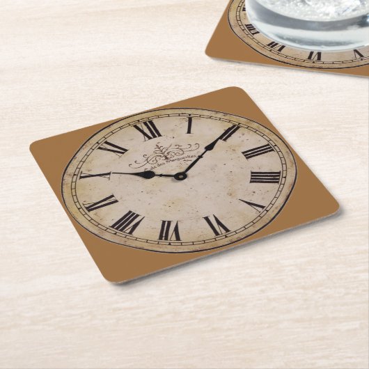 wandklok kartonnen onderzetters (Schuin)