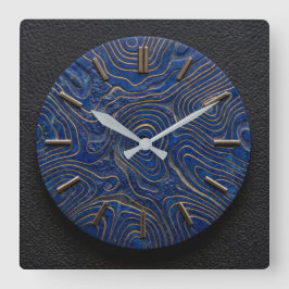 Wandklok Lapis Lazuli + Goud Design Stijl Wijzerpl
