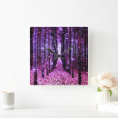 Wandklok Magisch Woud Paars Roze (Huis)