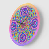 Wandklok Mandala psychedelische bloementuin (Hoek)