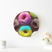 Wandklok - Meerkleurige donuts (Huis)