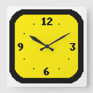 Wandklok met 8-bits pixels (om het even welke kleu