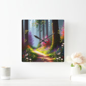 Wandklok met A1-ontwerp voor bos en bloemen (Huis)