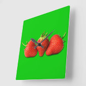  wandklok met achtergrondaardbeien (Hoek)