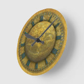 Wandklok met Astrolab en Gold Texture (Hoek)