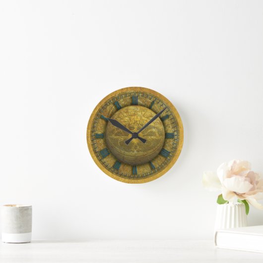 Wandklok met Astrolab en Gold Texture (Huis)