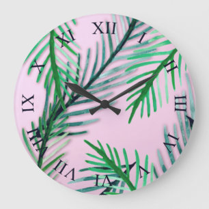 Wandklok met bladeren