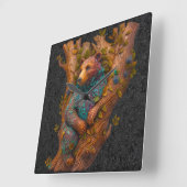 Wandklok met bos snijwerk (Hoek)