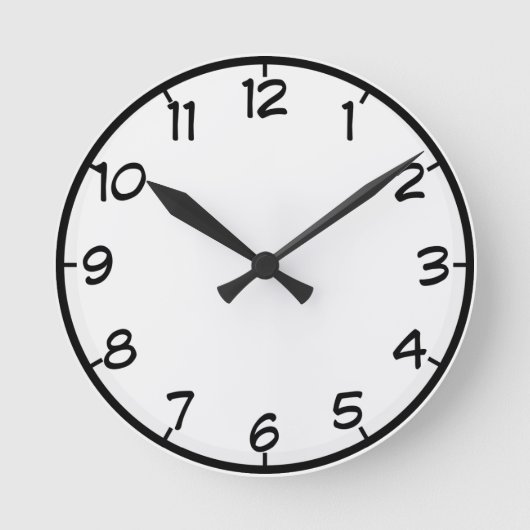 wandklok met cijfers (Voorkant)