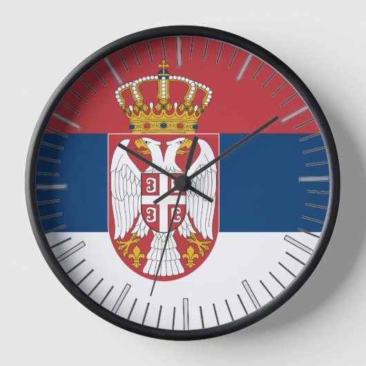 Wandklok met de vlag van Servië (Voorkant)