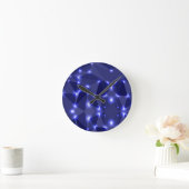 Wandklok met een blauw low-poly ontwerp en wit (Huis)