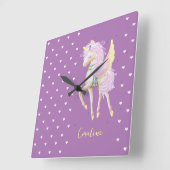 Wandklok met een schattig afbeelding van een eenho (Hoek)