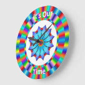 wandklok met feestelijk, kleurrijk cirkelontwerp (Hoek)