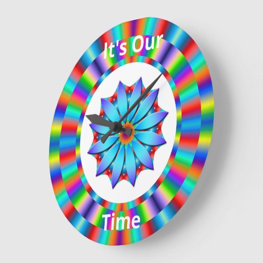 wandklok met feestelijk, kleurrijk cirkelontwerp (Hoek)