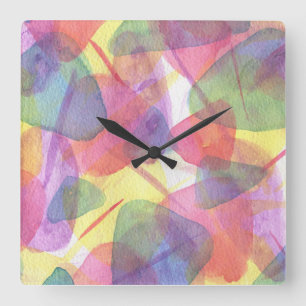Wandklok met heldere Waterverf textuur