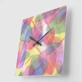 Wandklok met heldere Waterverf textuur (Hoek)