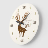 Wandklok met herten in de natuur (Hoek)