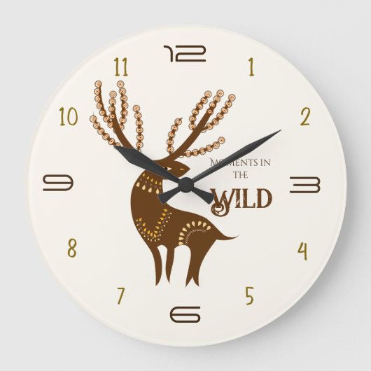 Wandklok met herten in de natuur (Voorkant)