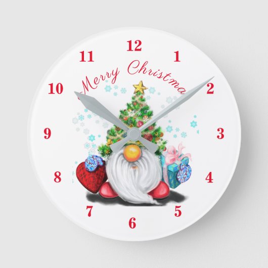 Wandklok met Kerstmis Kabouter (Voorkant)