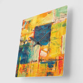 Wandklok met kleurrijk abstract ontwerp (Hoek)