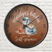 Wandklok met koffiethema