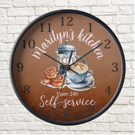 Wandklok met koffiethema