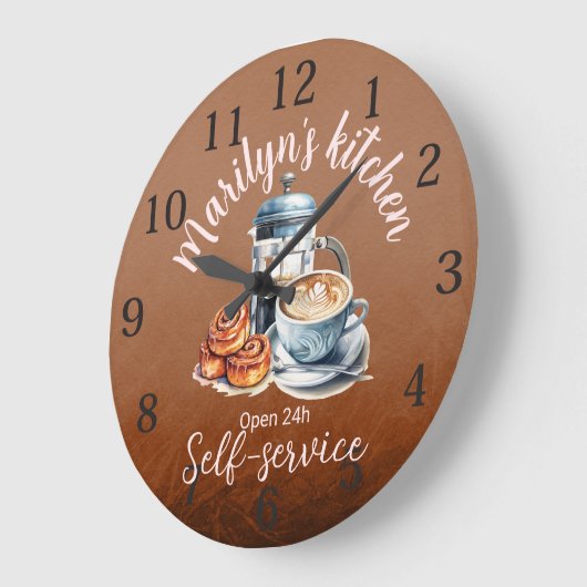 Wandklok met koffiethema (Hoek)