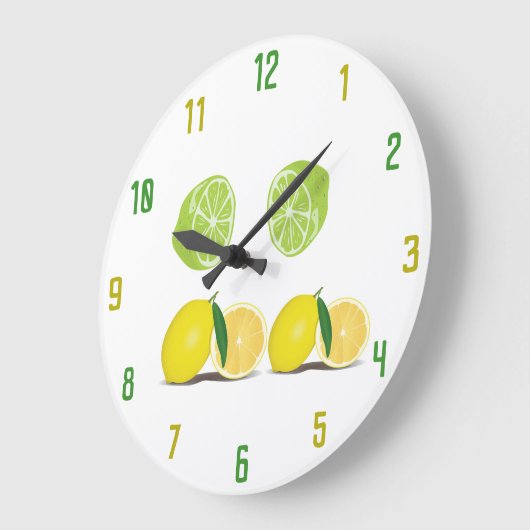 Wandklok met leemons en grenzen (Hoek)