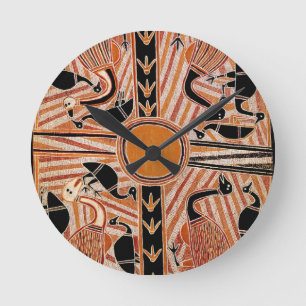 Wandklok met Maori Tribal Design