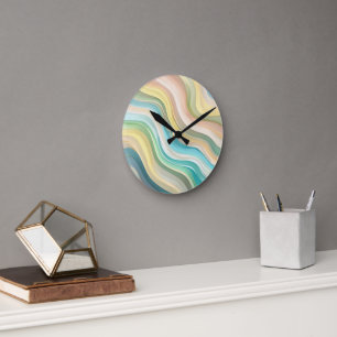 wandklok met pastelgolf