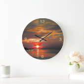 Wandklok met prachtige uitgegeven zonsondergang (Huis)