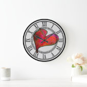 Wandklok met rode Anthurium (Huis)