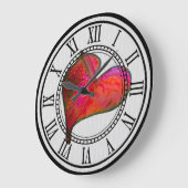 Wandklok met rood anthurium (Hoek)