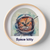 Wandklok met Space kat ontwerp (Voorkant)