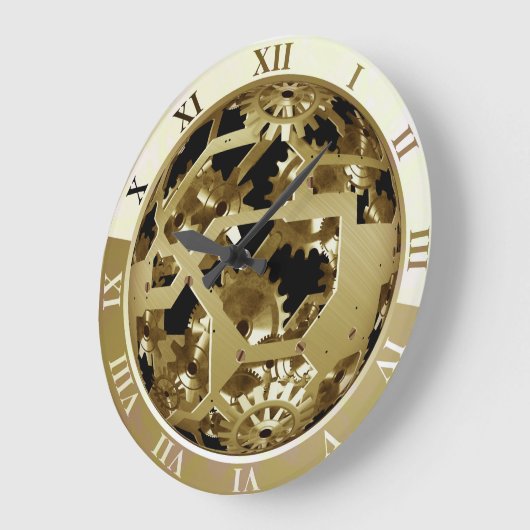  wandklok met steampunk "Blootgestelde machine" (Hoek)