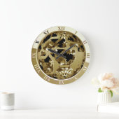 wandklok met steampunk "Blootgestelde machine" (Huis)