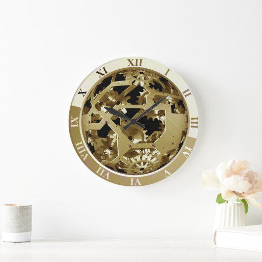  wandklok met steampunk "Blootgestelde machine" (Huis)