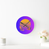 Wandklok met strandvibes en zon (Huis)