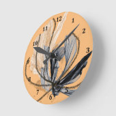 Wandklok met stromende bloemen (Hoek)