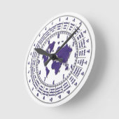 Wandklok met tijdzones (Hoek)
