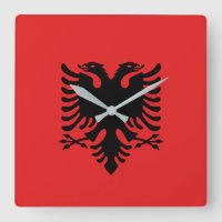 Wandklok met vlag Albanië