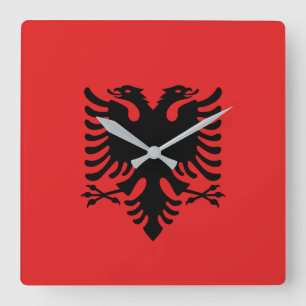 Wandklok met vlag Albanië