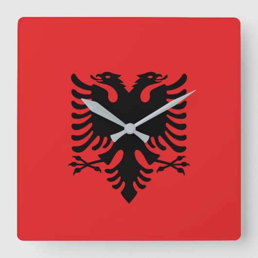 Wandklok met vlag Albanië (Voorkant)