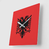 Wandklok met vlag Albanië (Hoek)