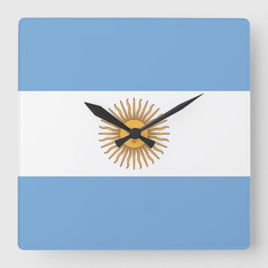 Wandklok met vlag Argentinië (Voorkant)