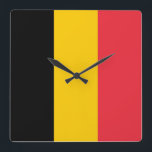 Wandklok met vlag België<br><div class="desc">Geweldige patriottische wandklok met vlag van België. Dit product is aanpasbaar.</div>