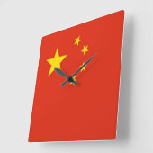 Wandklok met vlag China (Hoek)