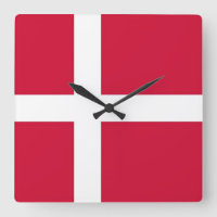 Wandklok met vlag Denemarken